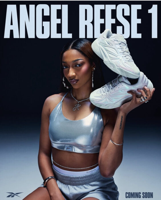Angel Reese debuts her Reebok signature sneaker, the Angel Reese 1, in celebration of her NBA 2K26 WNBA cover.