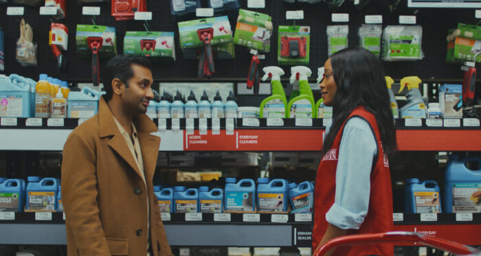 Aziz Ansari as Ari and Keke Palmer as Elena in Good Fortune.