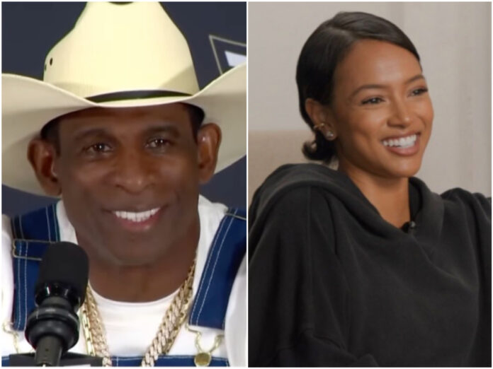 Deion Sanders and Karrueche Tran at the hospital during his cancer recovery, sparking dating rumors
