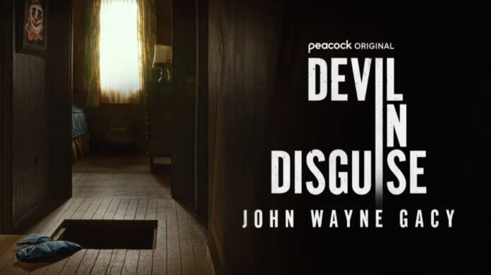 John Wayne Gacy documentary teaser image from Peacock’s “Devil In Disguise: John Wayne Gacy” premiering October 16.