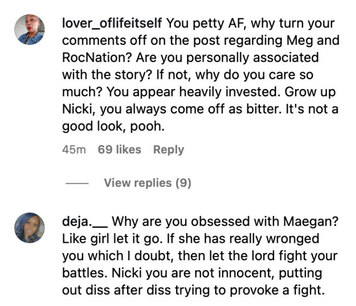 fans call out Nicki Minaj over Megan Thee Stallion post