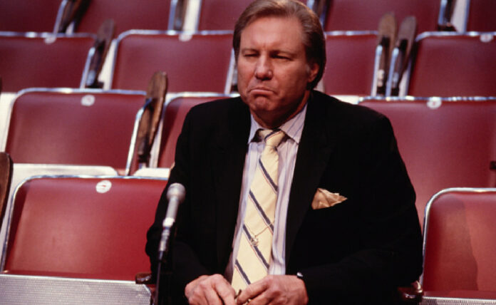Reverend Jimmy Swaggart, TV evangelist affiliated with the PTL television ministry.