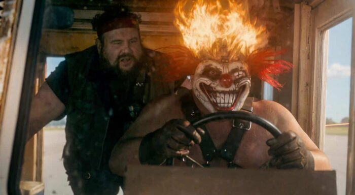 Mike Mitchell and Joe Seanoa behind the scenes of "Twisted Metal" Season 2