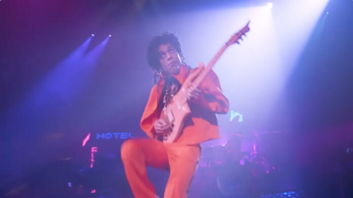 Prince performing live in the concert film Sign O’ The Times, coming to IMAX in August 2025