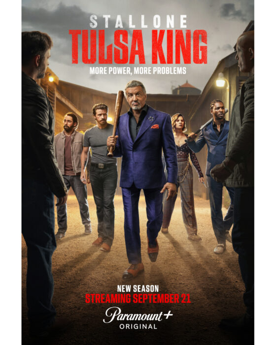 Official key art for Tulsa King Season 3 featuring Sylvester Stallone as Dwight Manfredi on Paramount+