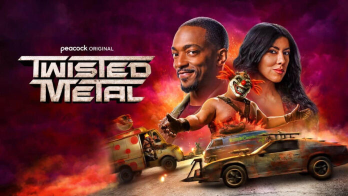 Official key art for "Twisted Metal" Season 2 on Peacock featuring lead characters and high-octane visuals.