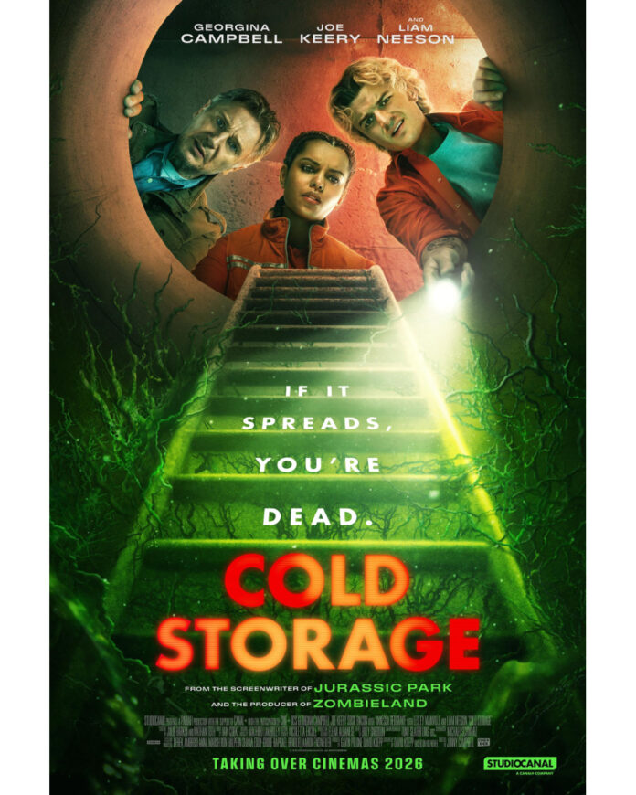 Liam Neeson, Joe Keery, and Georgina Campbell appear in the official teaser trailer for Cold Storage (2026)