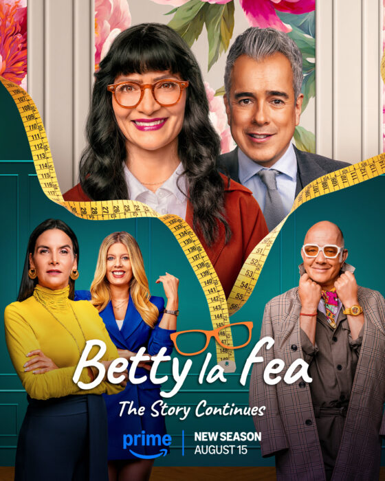 Promotional art for Betty la Rea, The Story Continues Season 2 on Prime Video, showcasing the dramatic return of beloved characters.