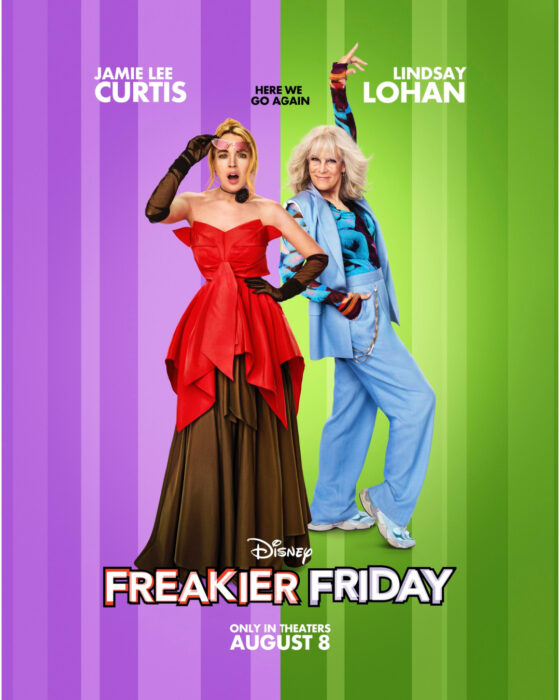 Key art for Freakier Friday (2025), Disney comedy sequel starring Lindsay Lohan and Jamie Lee Curtis in another magical body‑swap.