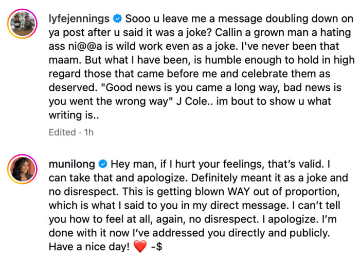 Muni Long apologizes to Lyfe Jennings over Must Be Nice joke
