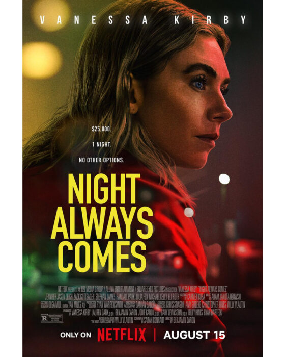 Lead actress walking alone at night in Netflix drama Night Always Comes