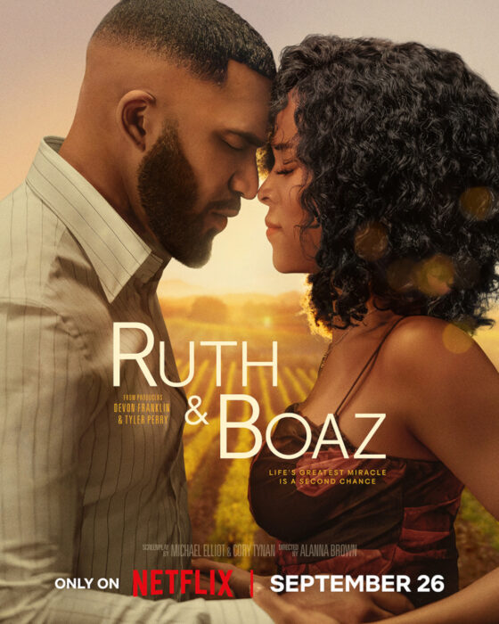 The official key art for the forthcoming Netflix film, Ruth & Boaz.