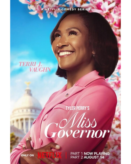Lead character Antoinette Dunkerson in political drama Tyler Perry’s Miss Governor Part 2 on Netflix