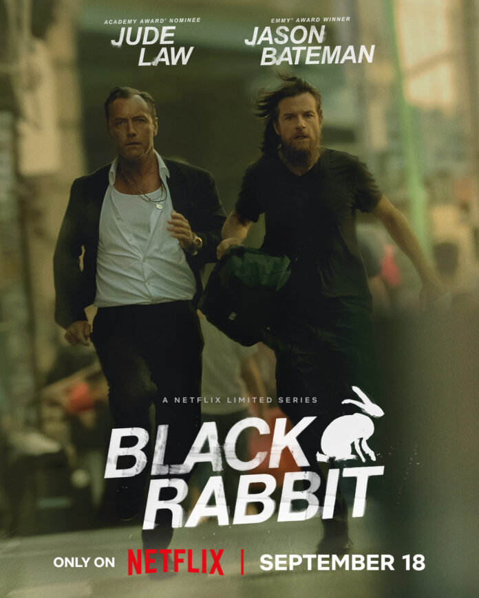 Jude Law and Jason Bateman star as brothers in Netflix’s “Black Rabbit” drama series