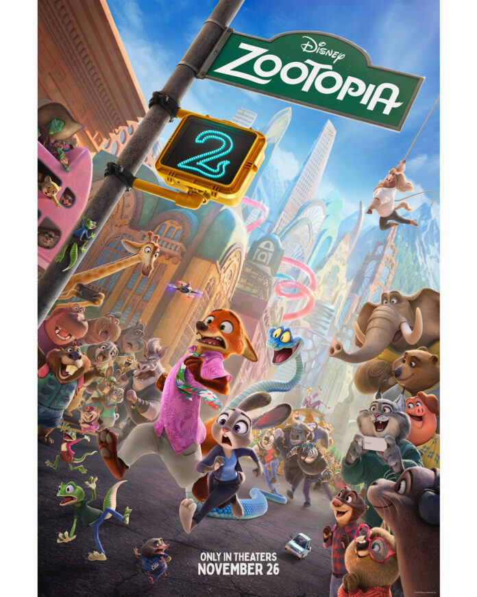 Official movie poster for Zootopia 2, in theaters November 26.