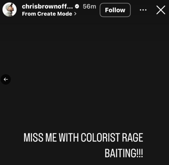 Chris Brown colorist rage baiting response