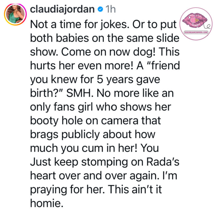 Claudia Jordan blasts Michael Blackson after he announces welcoming two sons.