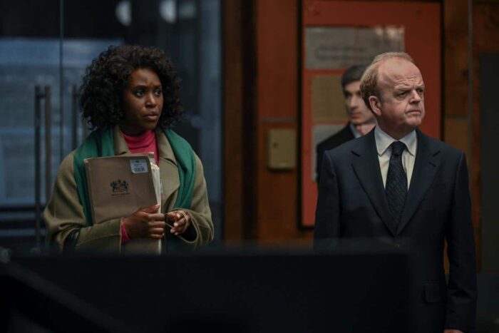 Clare-Hope Ashitey and Toby Jones in “Hijack,” premiering January 14, 2026 on Apple TV+