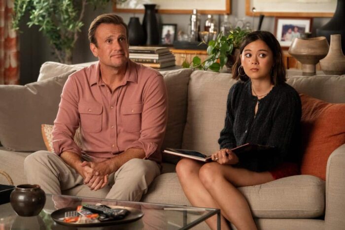 Jason Segel and Lukita Maxwell in “Shrinking,” now streaming on Apple TV+.