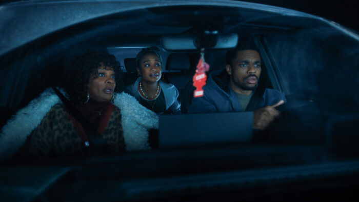 (L to R) Vanessa Calloway as Anita, Naté Jones as Bri, and Vince Staples as Vince Staples in Episode 202 of The Vince Staples Show.