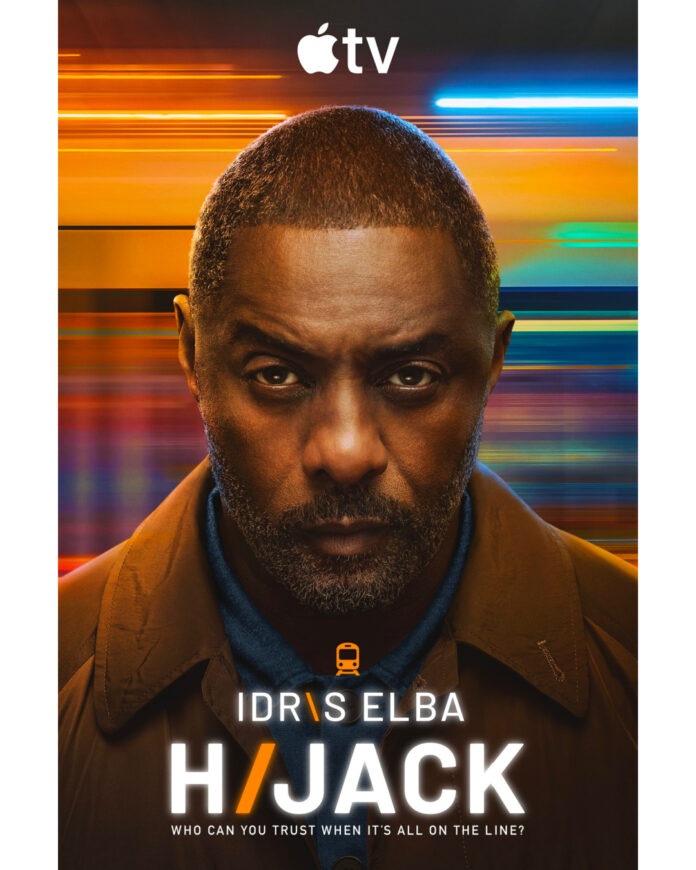 Official key art for Hijack Season 2 on Apple TV, starring Idris Elba