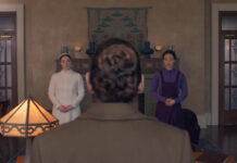 What To Watch On Hulu In April 2026 Chase Infiniti and Lucy Halliday appearing in a first look image from Hulu series “The Testaments.”