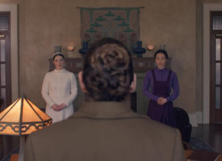 What To Watch On Hulu In April 2026 Chase Infiniti and Lucy Halliday appearing in a first look image from Hulu series “The Testaments.”