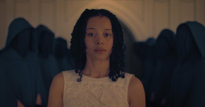 Chase Infiniti in a first look photo from Hulu series “The Testaments.”