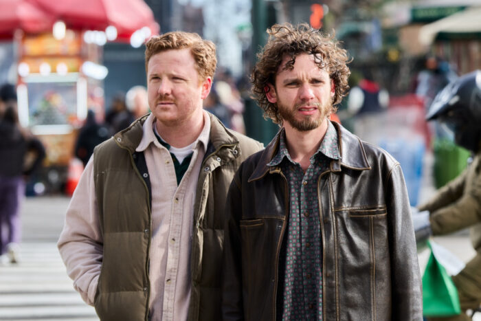 Dylan Redford and Harrison Fishman, directors of the HBO and A24 late-night series Neighbors, photographed during production.
