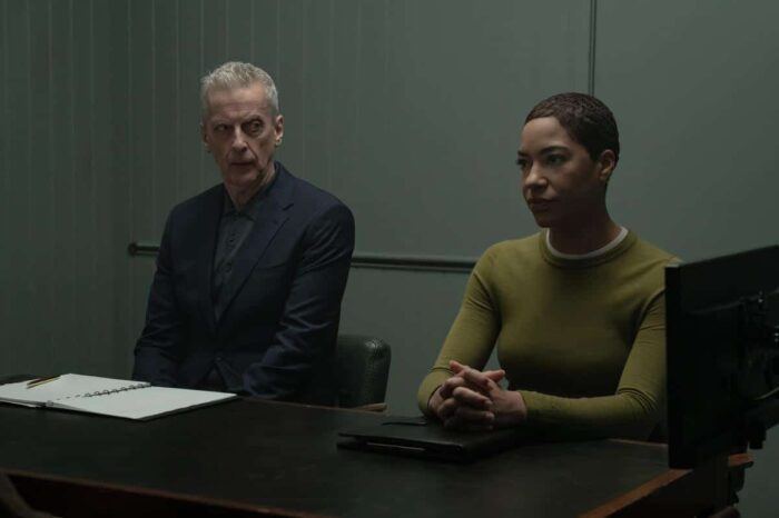 Peter Capaldi and Cush Jumbo in “Criminal Record,” premiering April 22, 2026 on Apple TV.
