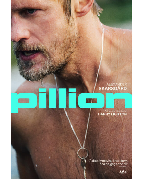 Alexander Skarsgård in the official poster for A24’s Pillion