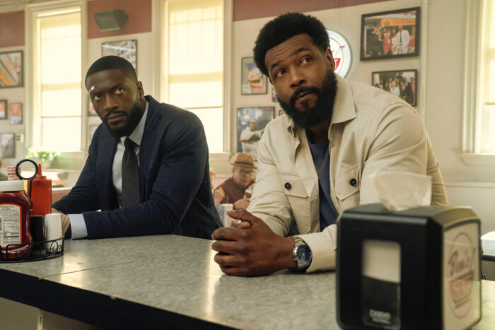 Aldis Hodge as Alex Cross and Isaiah Mustafa as John Sampson in 'Cross' Season 2 on Prime Video