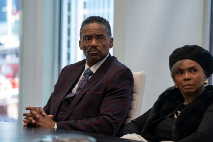 Richard Lawson and Debbi Morgan in a dramatic scene from Beauty In Black Season 2 Part 2