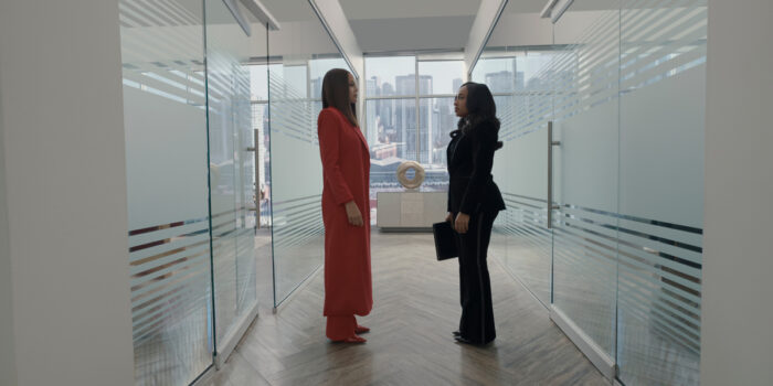 Taylor Polidore Williams and Crystle Stewart in Beauty In Black Season 2 Part 2 on Netflix