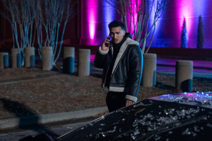 Xavier Smalls in a dramatic scene from Tyler Perry’s Beauty In Black Season 2 Part 2 on Netflix