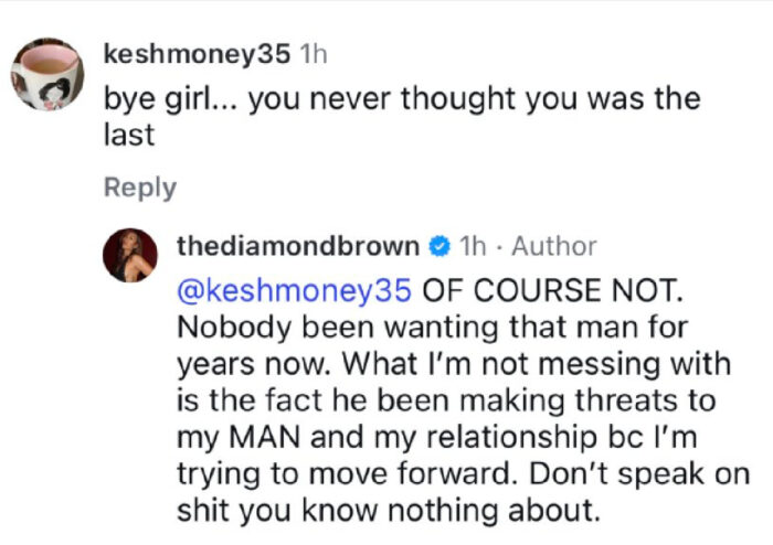 Diamond Brown comments about Chris Brown