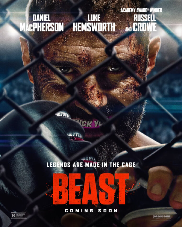 beast-2026-daniel-macpherson-mma-fighter Daniel MacPherson as a former MMA champion in Beast (2026) preparing for a high-stakes comeback fight