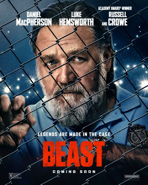 Russell Crowe in Beast (2026) in a pivotal supporting role in the Lionsgate MMA drama