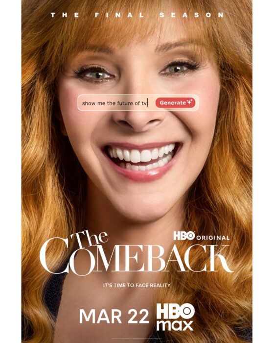 Official key art for The Comeback Season 3 on HBO Max featuring Lisa Kudrow as Valerie Cherish