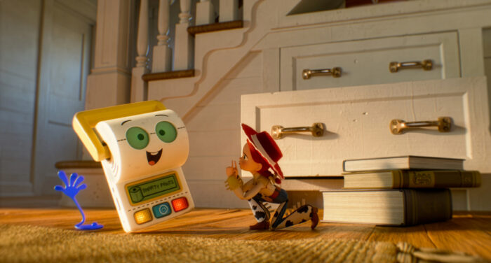 Jessie from Toy Story 5 ready for adventure as the toys navigate a new era of tech in Bonnie’s room.