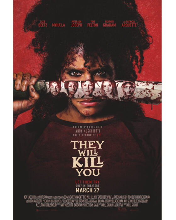 Zazie Beetz, Myha’La, and Tom Felton in horror-action film “They Will Kill You” key art