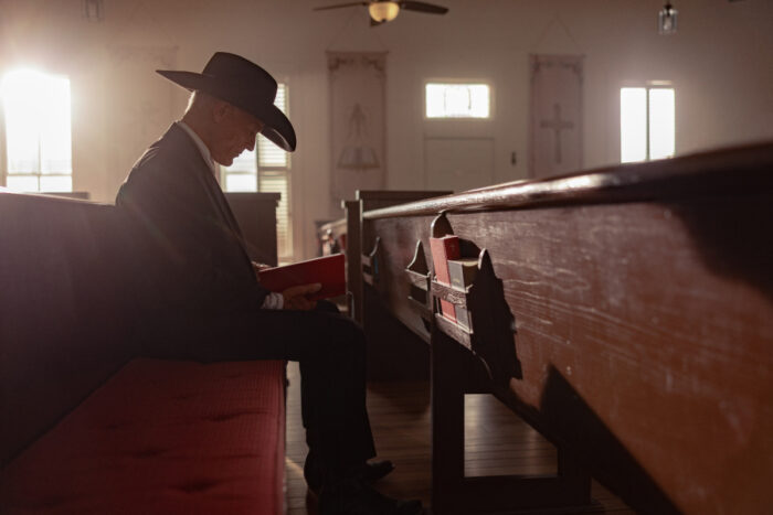 Ed Harris as Everett McKinney in Dutton Ranch, episode 3, season 1, streaming on Paramount+, 2026.