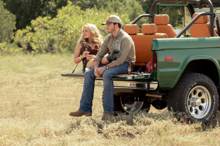 Natalie Alyn Lind as Oreana and Finn Little as Carter in “Dutton Ranch” episode 2 season 1 on Paramount+ (2026)