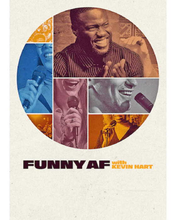 Funny AF With Kevin Hart Netflix comedy competition series key art featuring Kevin Hart