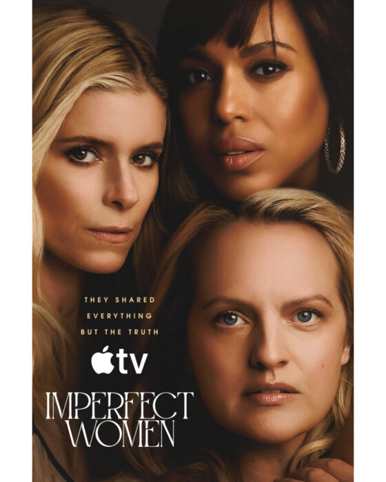 Elisabeth Moss, Kerry Washington, and Kate Mara in Imperfect Women Apple TV crime drama series March 2026 key art
