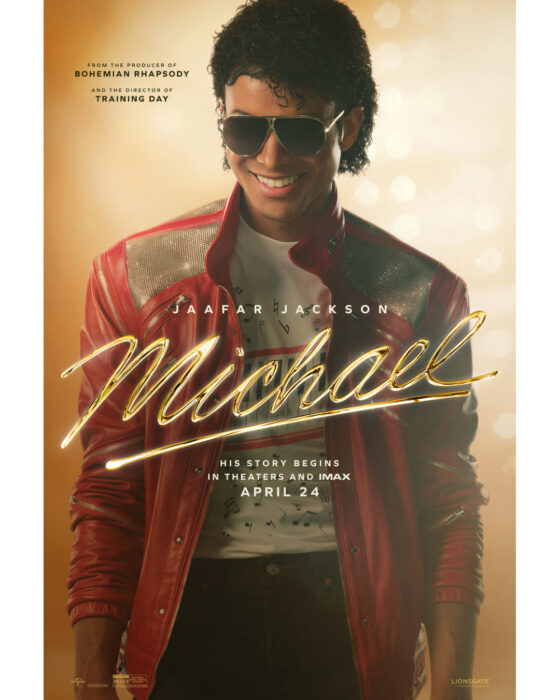 Poster for “Michael” (2026), a biopic about Michael Jackson highlighting his journey from Jackson 5 star to global icon
