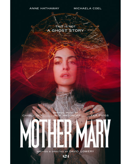 Poster for “Mother Mary” (2026) starring Anne Hathaway and Michaela Coel as estranged friends reconnecting before a major comeback performance