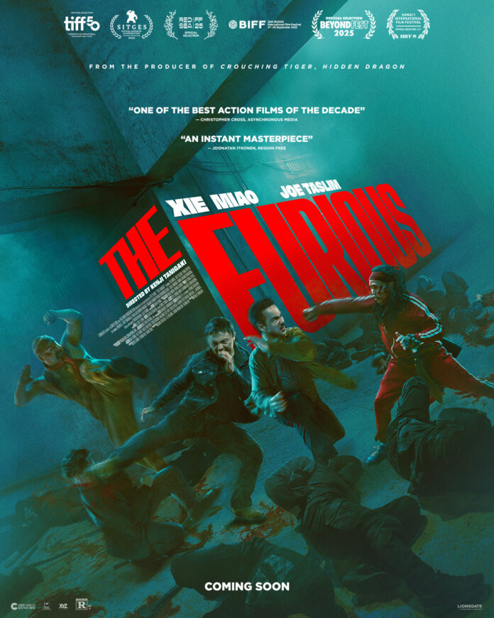 Xie Miao and Joe Taslim in “The Furious” (2026) movie poster featuring intense action and revenge-driven storyline