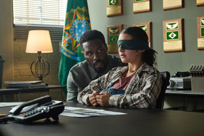 Yahya Abdul-Mateen II as John Creasy and Billie Boullet as Poe Rayburn in Episode 102 of “Man On Fire”