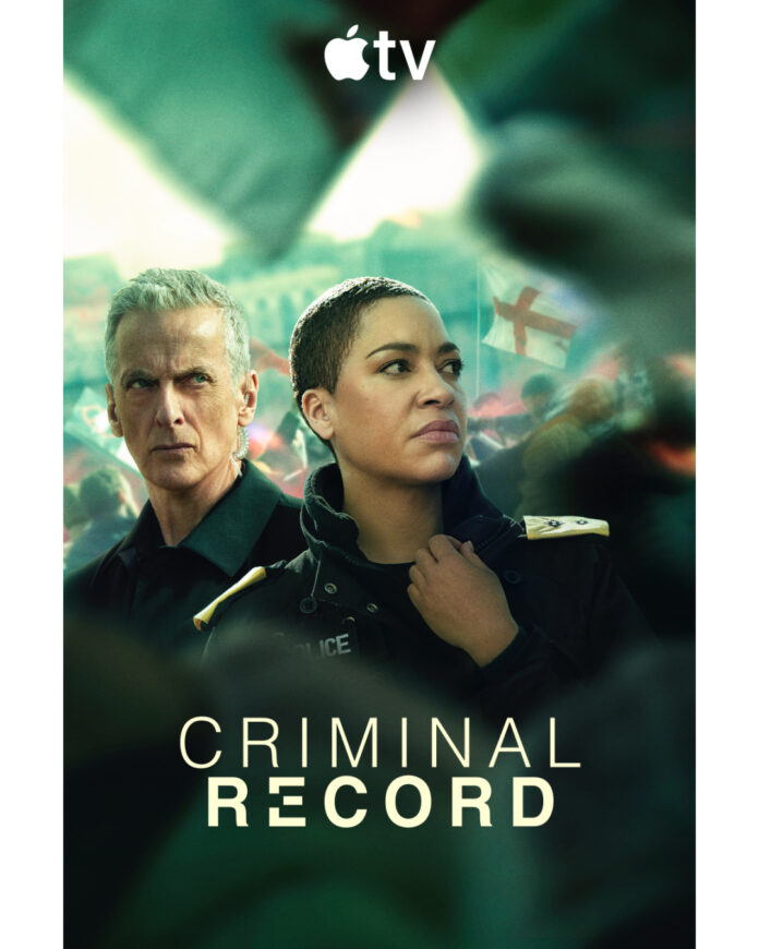 "Criminal Record" Season 2 key art featuring Peter Capaldi and Cush Jumbo, premiering April 22, 2026 on Apple TV